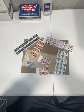 US Mint Stamp Collection Lot including Space Exploration, Comedians, and Christm